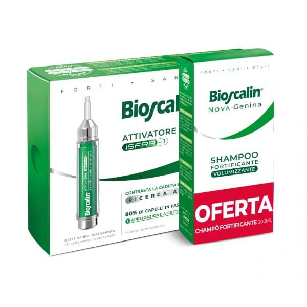 Bioscalin Ativador Capilar Ampola 10ml + Nova Genina Champô Volumizante 200ml