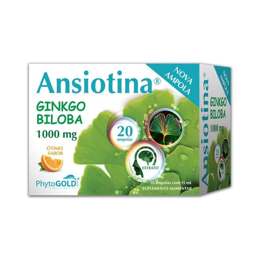 Ansiotina Ginkgo Biloba 20 ampolas Phytogold20 ampolas