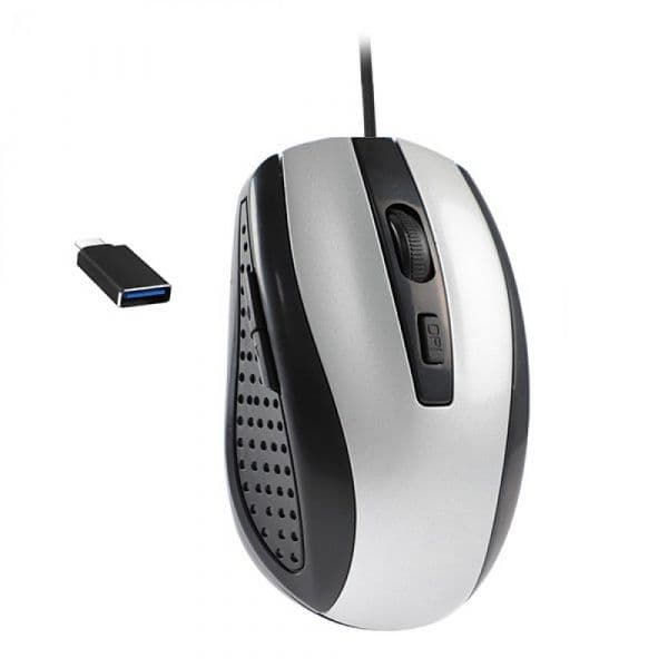 Lifetech Rato USB / USB-C Prateado - LFMOU050