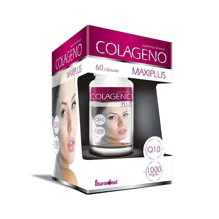 Colageno Maxiplus + Q10 60 Cápsulas Fharmonat1000 mg, 60 cápsulas