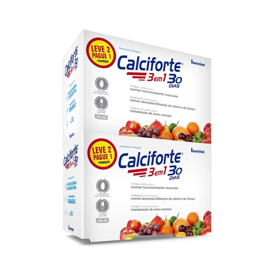Fharmonat Calciforte 3 em 1 30 + 30 Cápsulas