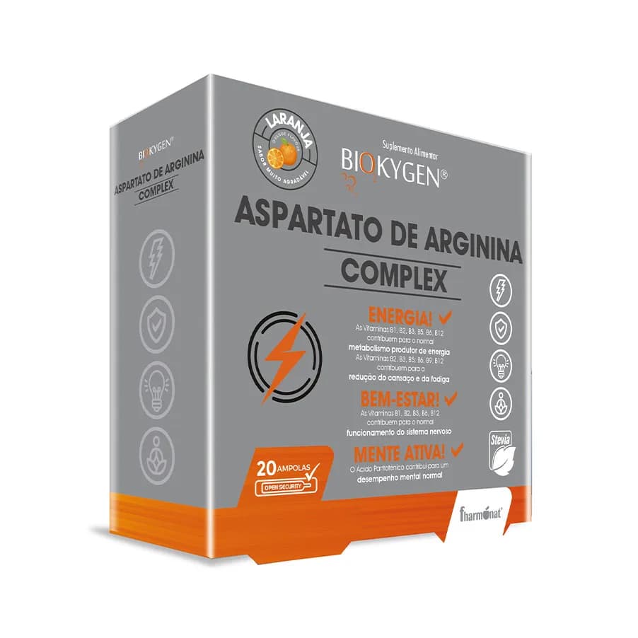 Biokygen Aspartato Arginina Complex Laranja 20 Ampolas