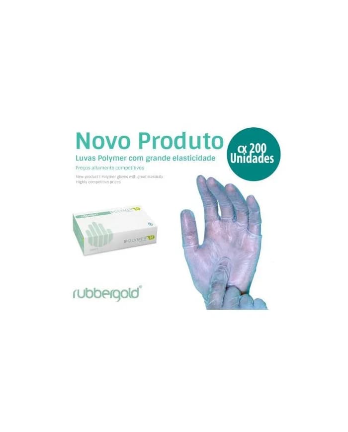 Luvas Polymer Tamanho M s/ Pó Azul 200un (1 Uni.)