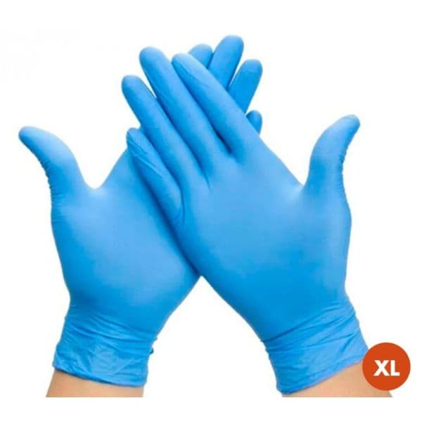 Rubbergold Luvas de Exame em Nitrilo Azul sem Pó Tamanho XL 100 Unidades