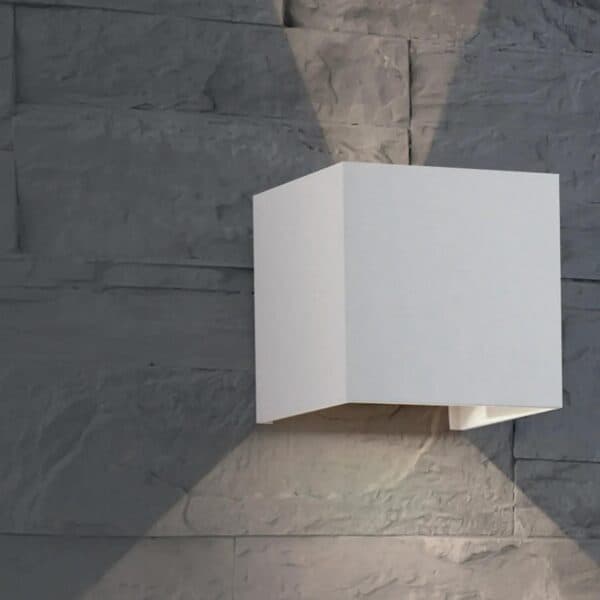 APLIQUE LED CUBO IP65 BRANCO 5W+5W 4000K