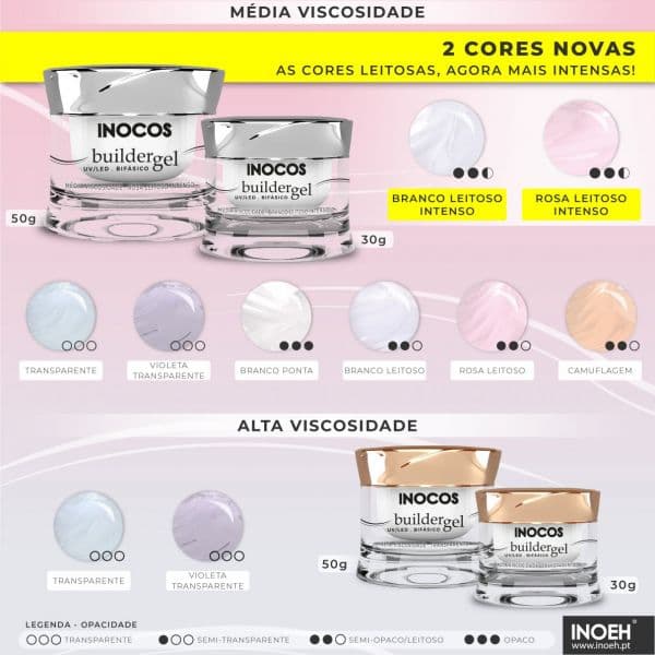 Inocos Gel Construção Branco Ponta MV 50g