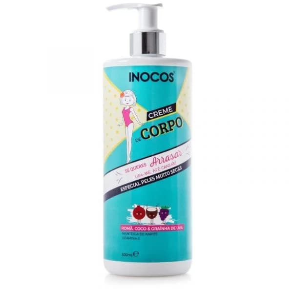 Inocos Creme de Corpo Peles Muito Secas Romã Coco e Graínha de Uva 500ml