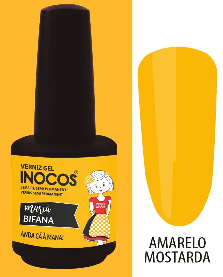 Verniz Gel Inocos 177 - Maria Bifana (Amarelo Mostarda)