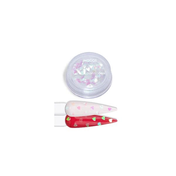 Inocos Glitter Xi-Coração Branco Holográfico 1Gr
