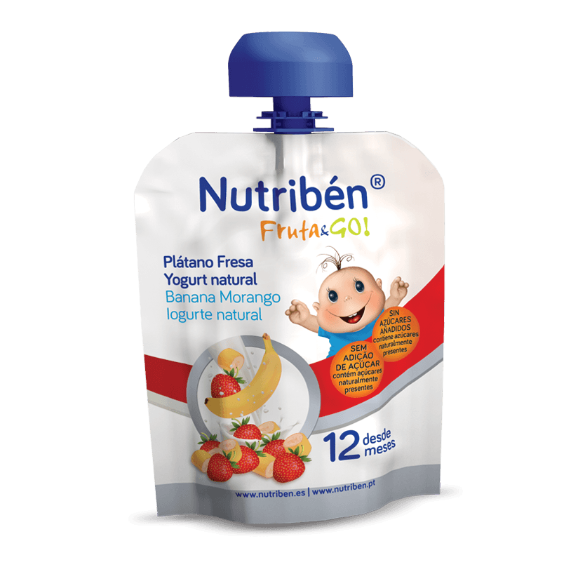 Nutriben Fruta&Go Banana, Morango e Iogurte Natural 90g