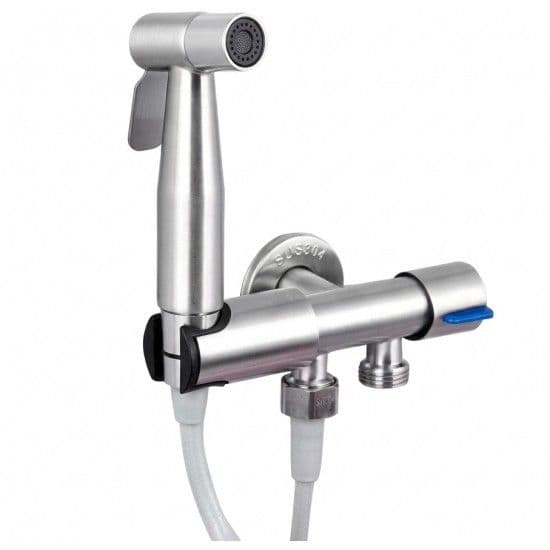 Chuveiro higienico duplo ½ x ½ inox refª 010579