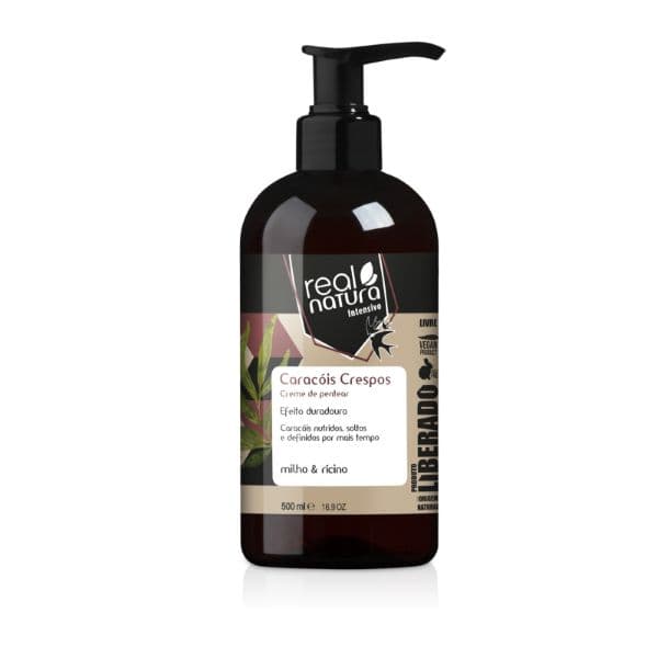 Real Natura Creme Pentear Caracóis Crespos Liberado 500ml