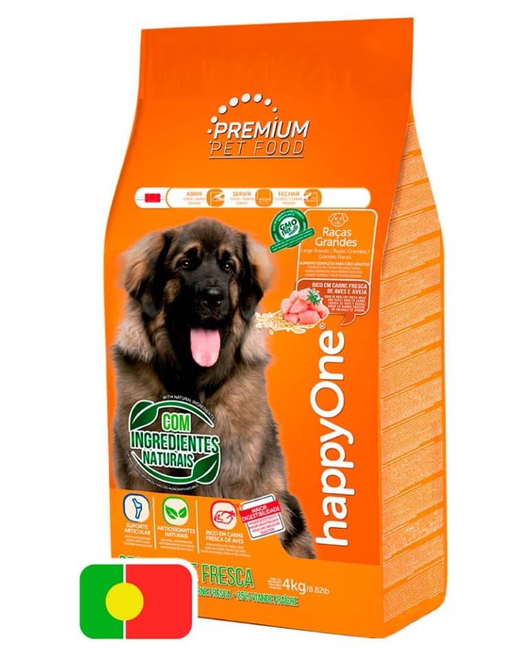 happyOne Premium  - Ração Seca para Cão Raça Grande - Carne Fresca