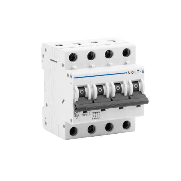 Volt-E Disjuntor Curva D 4 Pólos 63A - MCB6KA63A4P