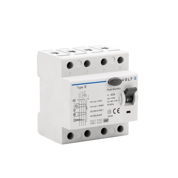Volt-E Diferencial Residual Tipo B 4P 40A - RCD30mA40A4P