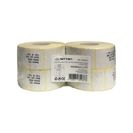 Sitten Etiquetas autocolantes 4x Rolo 40x25mm x 2000 - SUP2010