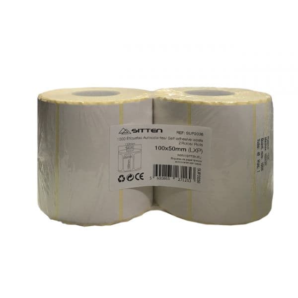 Sitten Etiquetas autocolantes 2x Rolo 100x50mm x 1.000 - SUP2036