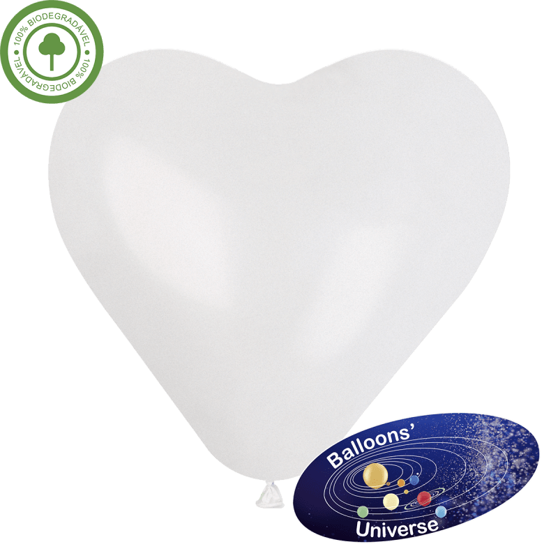 Balão coração de 30cm Branco