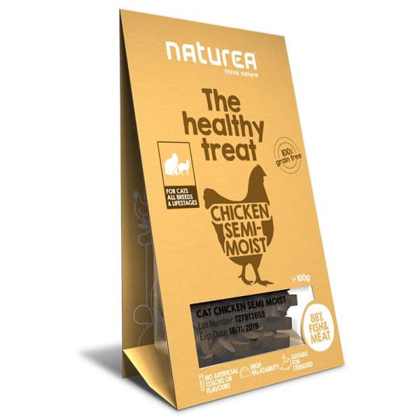 Ração Húmida Naturea The Healthy Treat Chicken Semi-Moist Cat 100g