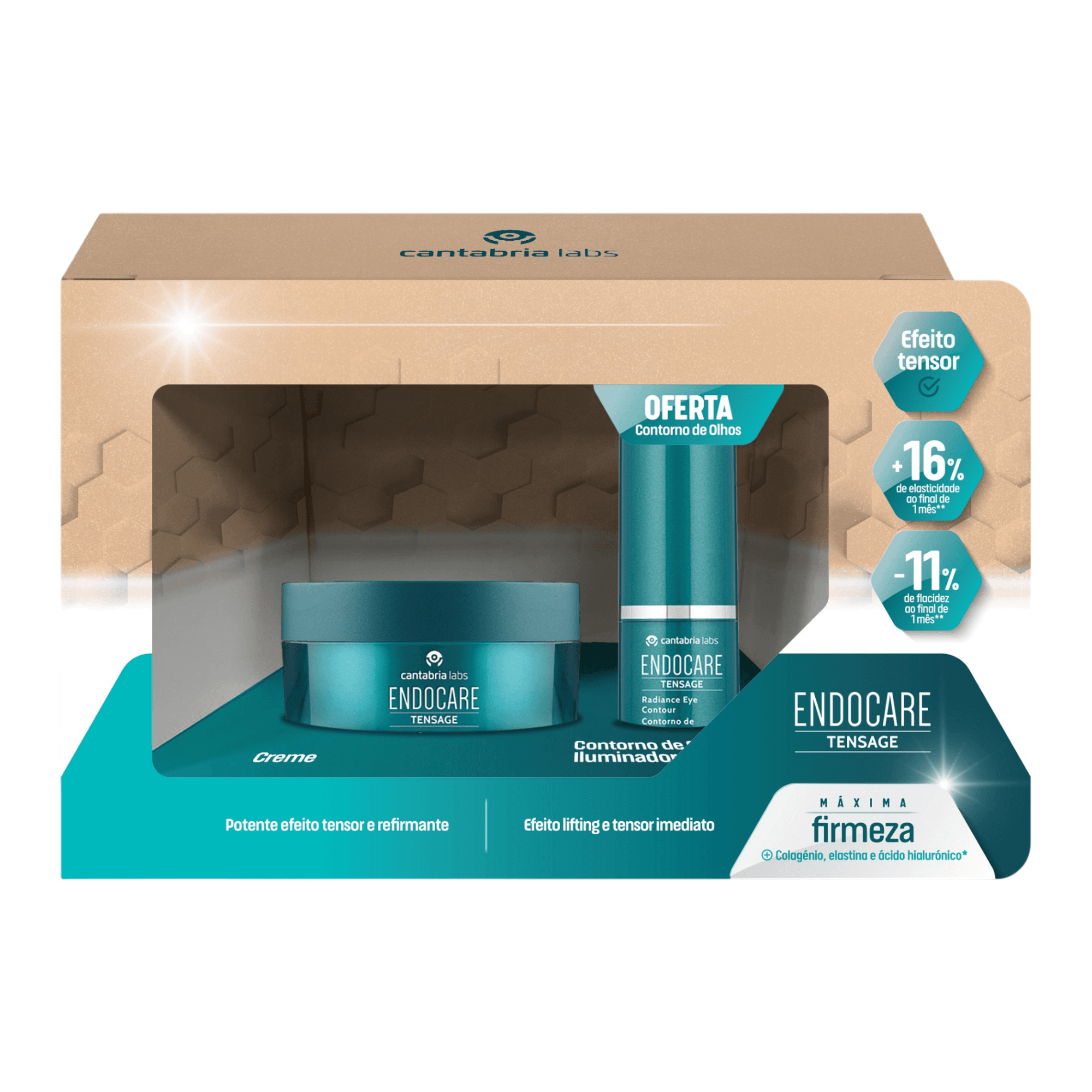 Endocare Pack Tensage Creme Refirmante 50mL + Contorno de Olhos Iluminador 15mL