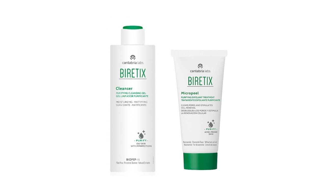Biretix Cleanser Gel De Limpeza Purificante 200ml + Micropeel Biretix Esfoliante 50ml Coffret