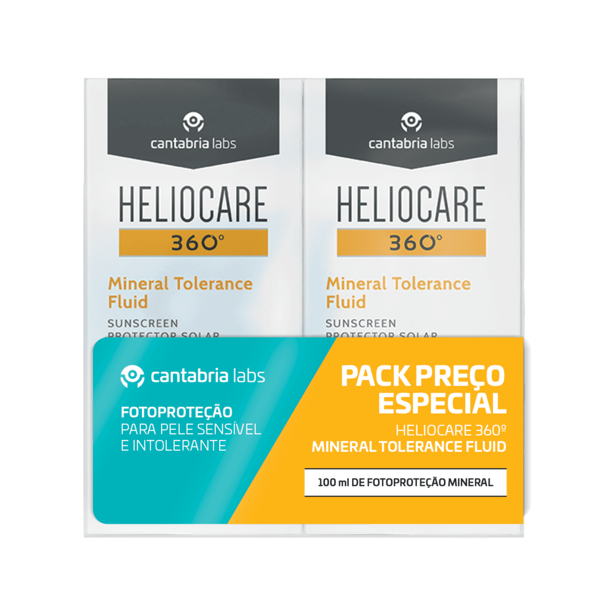 Heliocare 360º Pack Mineral Tolerance Fluid SPF50 2x50mL