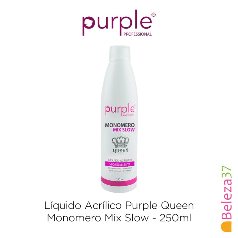 Purple Professional Líquido Acrílico Purple Queen 250ml Monomero Mix Slow (secagem Lenta)