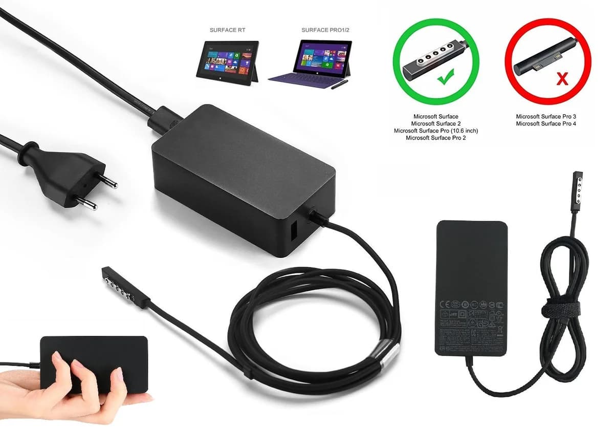 Carregador 48W para Microsoft Surface RT, 2, Pro 2, Pro (2013) - Multi4you®