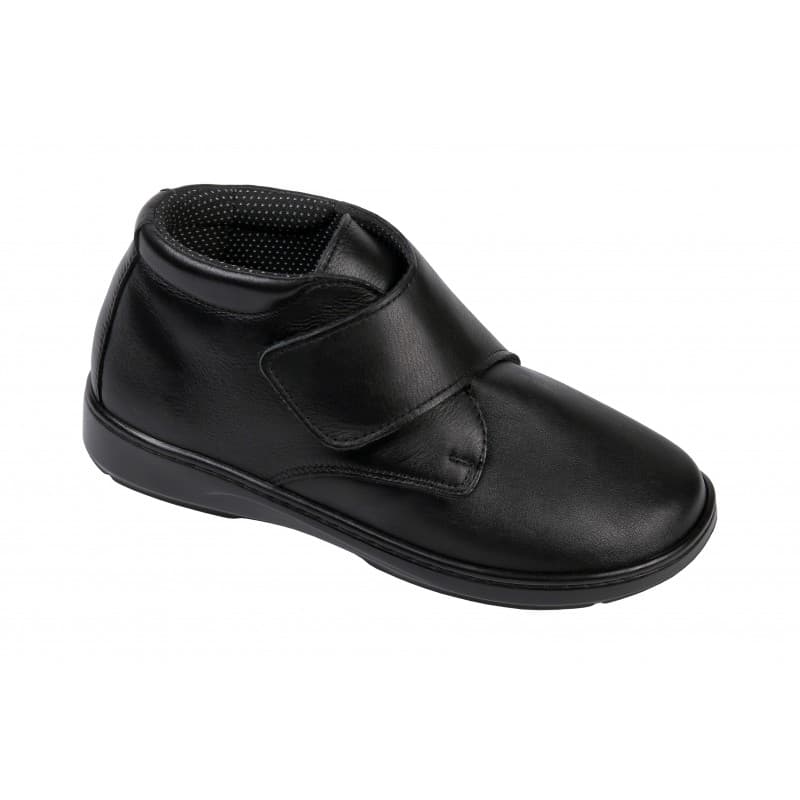 Bota pele/ textil Stretch- salt.baixo (PRETO, 39)