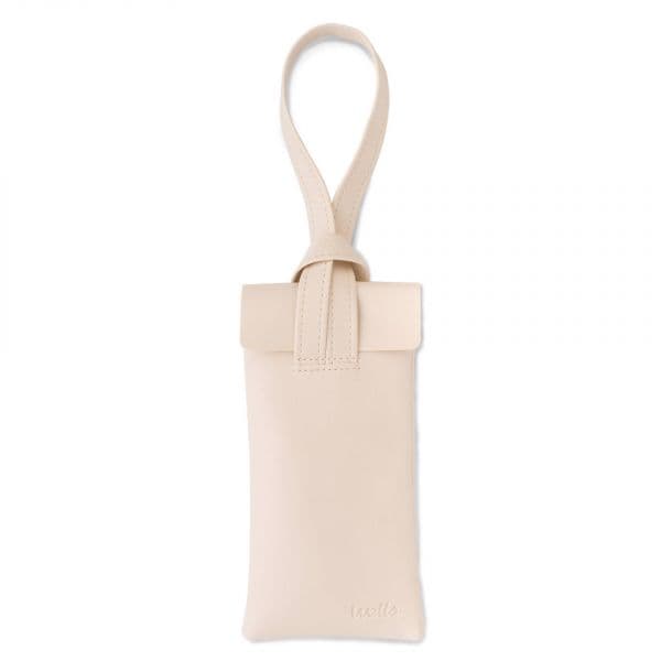 Wells Bolsa de Pele para Óculos Cor Beje