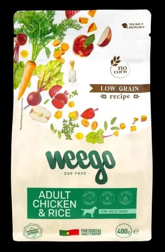 Ração Húmida Weego Cão Adulto Frango & Arroz Low Grain 400g