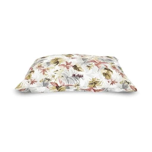 Agui Colchão Retangular Estampado Leafy, Rosa Velho