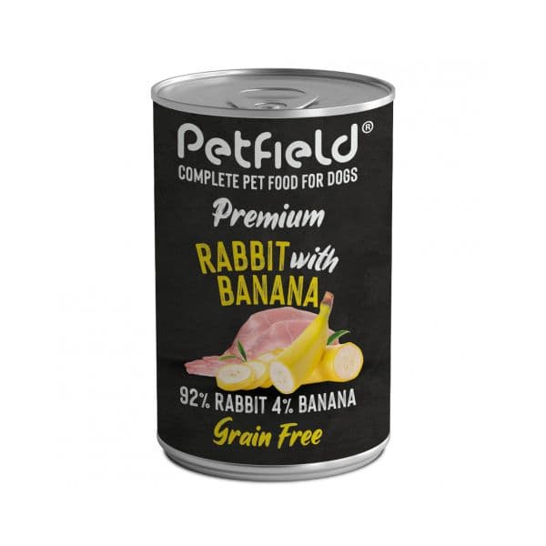 Ração Húmida Petfield Alimento Húmido para Cão Premium Coelho e Banana 400g