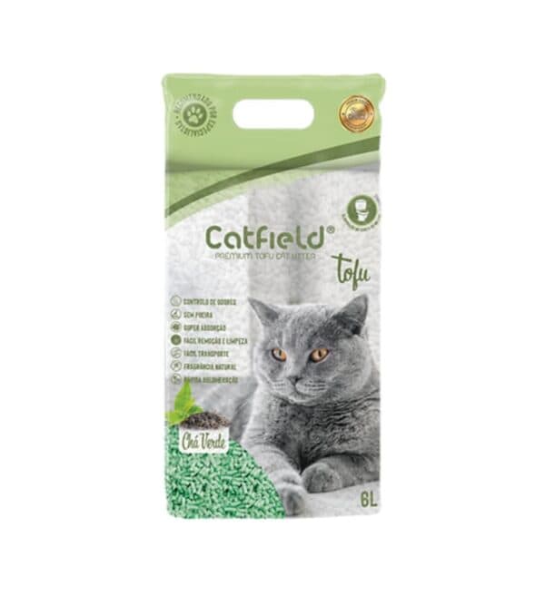 Catfield Tofu Chá Verde Areia Premium 6lt Higiene para Gato - Campet