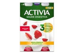bifidus danone activia lãquido morango 4x155g