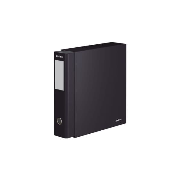 Ambar Pasta Arquivo+Cx L/L Din com calha Preto
