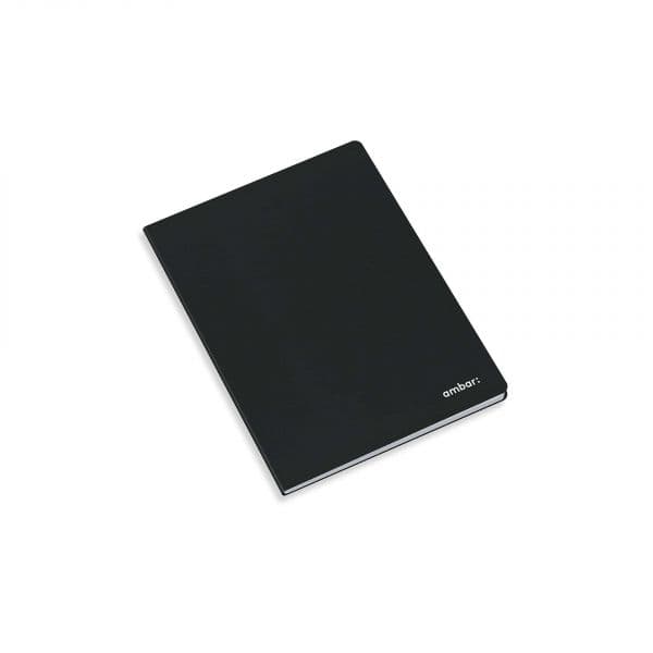 Ambar Caderno Pautado A5 Agrafado 80 Folhas Preto