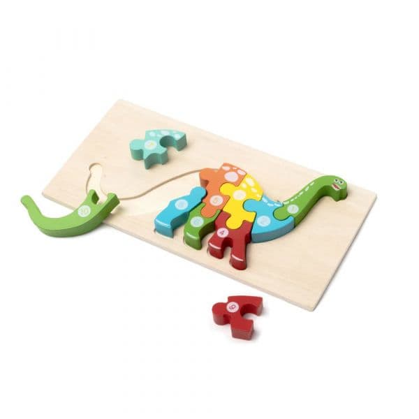 Ambarscience Puzzle Animais com Números Dinossauro 10 Peças