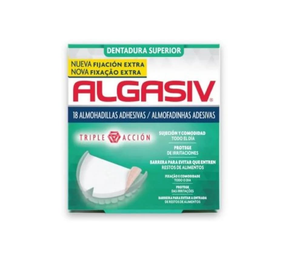 Algasiv Almofadinhas Adesivas Dentadura Superior 18 + 12 Unidades