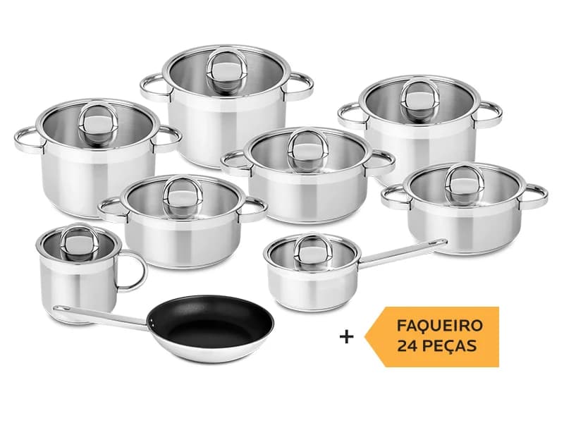 SILAMPOS - Conj. 9 + Faqueiro 24 Peças Atlantico Glass 632125V50496