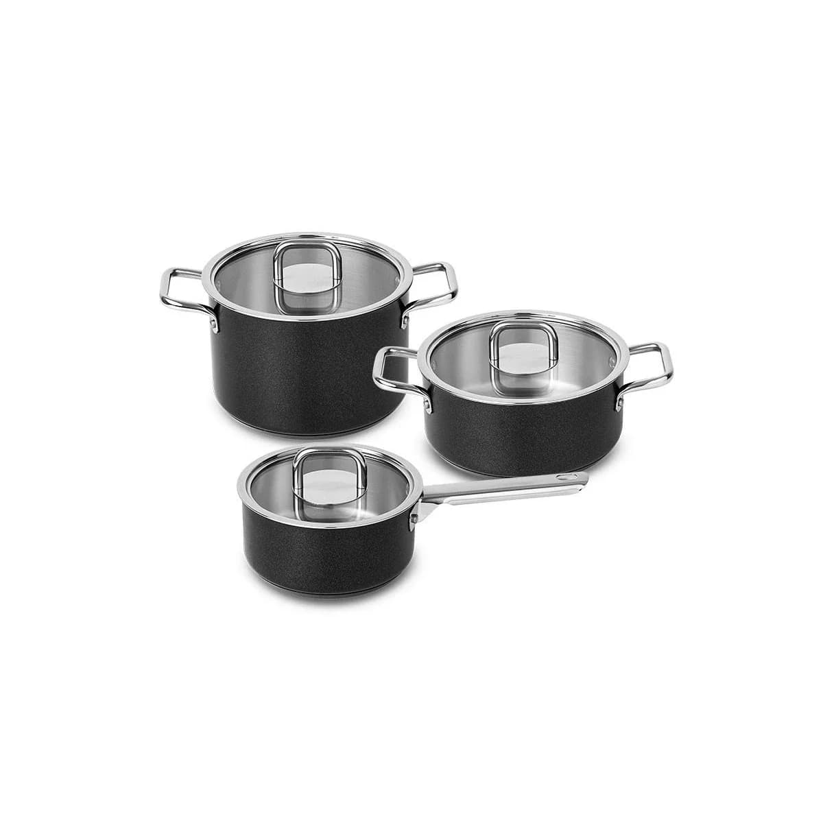 Silampos Conjunto 3 Peças Comfort Glass Black