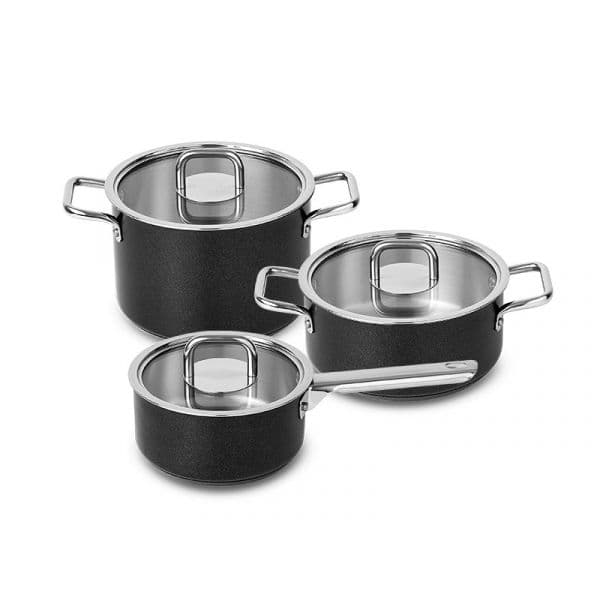 Silampos Conjunto 3 Peças Comfort Glass Black