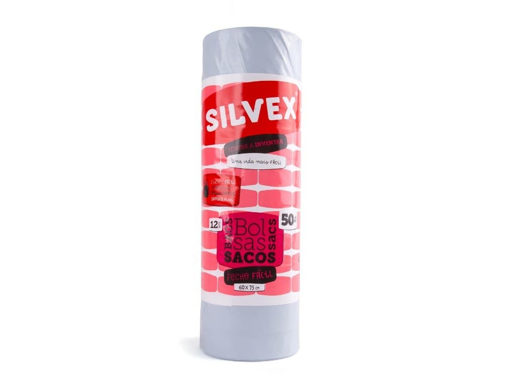 SACOS SILVEX LIXO ECO FECHO FÁCIL 50L 12UN