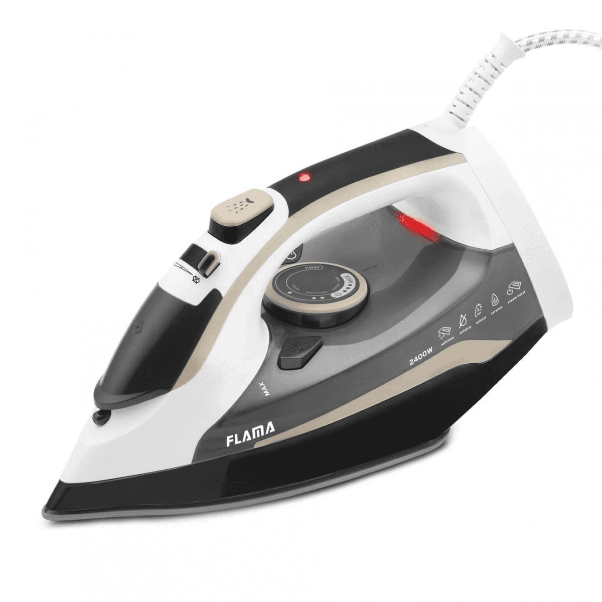 Ferro a Vapor FLAMA ULTRA GLIDE 2400W | 2400W, Vapor vertical, Base cerâmica