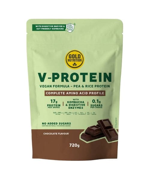 Gold Nutrition V-Protein Whole Grain Pea & Rice 720g Chocolate