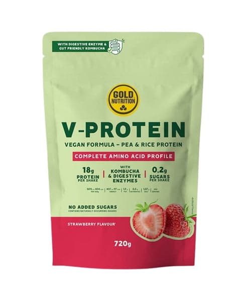 Gold Nutrition Vegan V-Protein Morango 720g