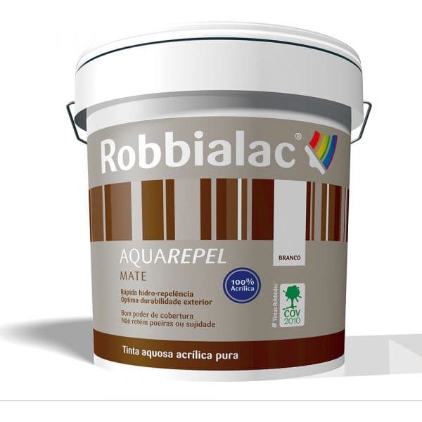 Robbialac Tinta Plástica Mate Exterior Aquarepel Branco 15L - 15928325