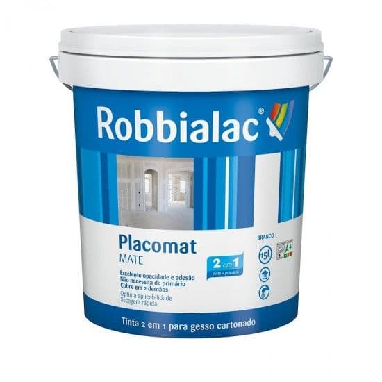 Robbialac Tinta de Interior Mate Placomat Branco 15L