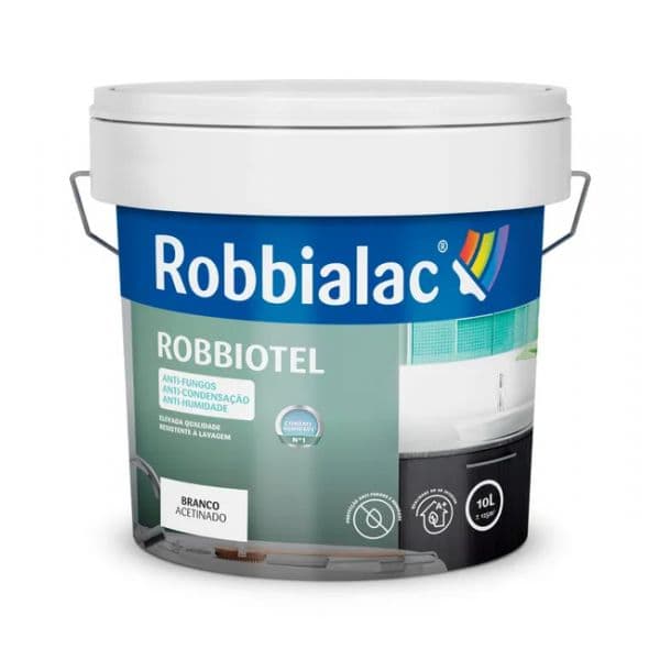 Robbialac Robbiotel Acetinado Anti_fungos Branco 10L