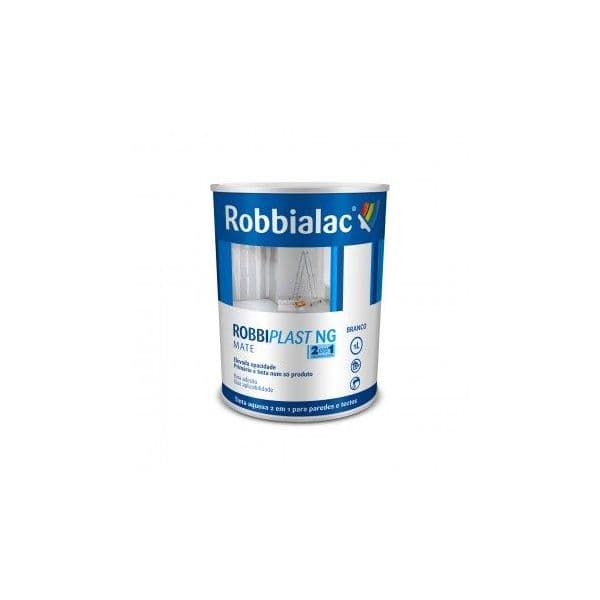 ROBBIALAC Tinta Robbiplast NG 2 em 1 Mate Lavável Branco 1L